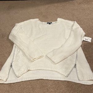 Cream side zip sweater